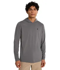 ハーレー メンズ アウター パーカー・スウェット Hurley Hybrid Hooded Upf Long Sleeve Ion Grey Htr グレーのサムネイル