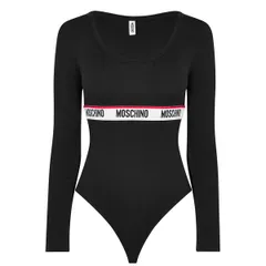 モスキーノ レディース トップス シャツ ボディースーツ Moschino Long Sleeve Tape Bodysuit Black 0555 ブラックのサムネイル