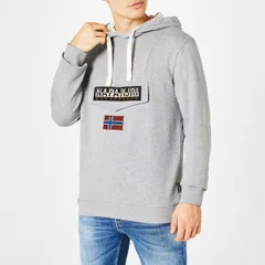 ナパピリ メンズ アウター パーカー・スウェット ロゴ Napapijri Burgee Logo Hoodie Grey Marl グレーのサムネイル