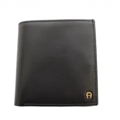 アイグナー AIGNER 二つ折り財布 小銭入れ ロゴ 黒 ブラック /ANのサムネイル