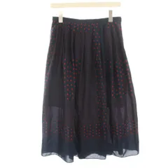 サカイラック sacai luck フレアスカート ラップスカート風 ひざ丈 ハード柄 スカーフ柄 1 紺 ネイビー 15AWLU998 /HNのサムネイル