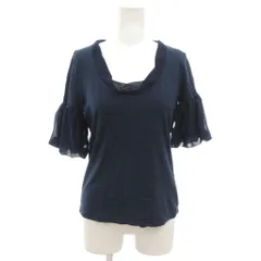 エストネーション ビス ESTNATION bis カットソー Tシャツ 38 紺 ネイビー ラウンドネック 半袖 シフォン袖 /NL ■ECF006のサムネイル