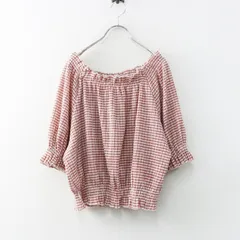 美品 チャイルドウーマン CHILD WOMAN チェック柄 パフスリーブブラウス F‖ピンク系 トップス ギャザー【2400015100661】のサムネイル