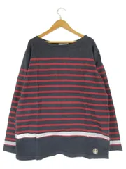 ビーミングバイビームス B:MING LIFE STORE by BEAMS プルオーバー Tシャツ カットソー ロンT 丸首 長袖 ボーダー ネイビー レッド サイズXL QQQのサムネイル