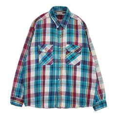 FIVE BROTHER ネルシャツ サイズXL 長袖シャツ 90's ライトブルー ワインレッド メンズ ファイブブラザー【中古】6-0725T∞のサムネイル