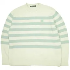 Acne Studios アクネストゥディオズ Striped Face Patch Sweater フェイスパッチボーダークルーネックニット FA-UX-KNIT000035 S Beige/Green セーター プルオーバー トップス g23773のサムネイル