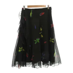 ソニア ソニアリキエル SONIA SONIA RYKIEL スカート ミディ丈 フリル 44 黒 ブラック マルチカラー /SX ■ECF007のサムネイル