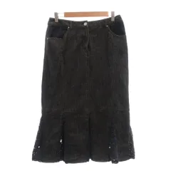 ソニア ソニアリキエル SONIA SONIA RYKIEL デニムスカート マーメイド ミディ丈 ビジュー装飾 レース 切替 40 インディゴブラック /SX ■ECF007のサムネイル