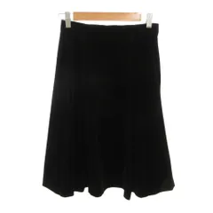 ハナエモリ HANAE MORI フレアスカート ベロア サイドジップ ひざ丈 黒 ブラック /JS ■ECF007のサムネイル