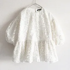 TSURU By MARIKO OIKAWA ツルバイマリコオイカワ ブラウス 花柄刺繍 レース オーガンジー ポリエステル オフホワイト レディース b02618のサムネイル