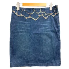 アールジーン Earl Jean スカート デニム ストレッチ タイト 膝丈 P インディゴブルーのサムネイル