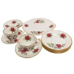 クイーンズ QUEEN'S カップ＆ソーサー プレート 小皿 ティーセット バラ 茶器 白 ホワイトのサムネイル