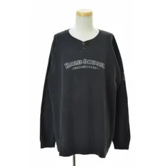 【HARLEYDAVIDSON】USA製 ロゴ刺繍 ヘンリーネック長袖Tシャツのサムネイル