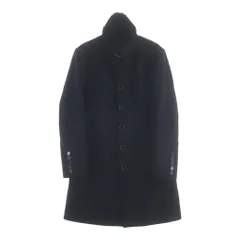 BURBERRY BLACK LABEL (バーバリー ブラックレーベル) 裏地タータンチェック ラビットファー カシミヤ混 ステンカラー ウールコート ブラック D1B93-408-09のサムネイル