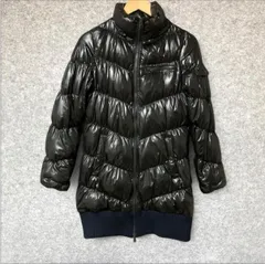 GAP ギャップ 光沢 シャイニーナイロン ダウンコート ロングダウンジャケット ブラック 黒 レディース Sサイズ ハイネック 裾リブ アウター 防寒着 古着のサムネイル