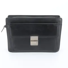 美品 モンブラン レザー セカンドバッグ クラッチ ポーチ 通勤 ビジネス ブラック 黒 メンズ MME EM13-1【中古】のサムネイル