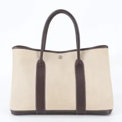美品 エルメス ガーデンパーティ □F 刻印 トワルアッシュ レザー トート バッグ ショルダー ビジネス A4 メンズ WNE EM34-10【中古】のサムネイル