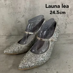 Launa lea ラウナレア 24.5cm 7cmポインテッドトゥメリージェーンパンプス 0575 ハイヒール ストラップ キラキラ グリッター 靴 シューズ シルバー 美脚 エレガント パーティー 結婚式 通勤 フォーマル タウンユース ★ ■■のサムネイル