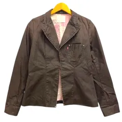 リーバイス Levi's ジャケット デニム コットン 上着 長袖 無地 M 茶 ブラウンのサムネイル