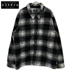 stussy　ステューシー　ブラック×ホワイト Plaid Sherpa Shirt/プレイドシェルパシャツ　XLのサムネイル