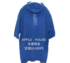 未使用品 APPLE HOUSE　半袖ニット　ブルー　綿100％のサムネイル