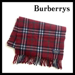 Burberrys バーバリー　カシミヤ100% ノバチェック Burberrys】ノバチェック マフラー カシミヤ 100% レッド/赤 グリーン