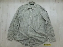 HIROKO KOSHINO HOMME ヒロココシノ メンズ チェック 胸ポケット 長袖シャツ M 黄緑茶のサムネイル