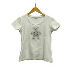 アンレクレ en recre Tシャツ 半袖 クルーネック ビース装飾 コットン 43295 2 白 ホワイト シルバーのサムネイル