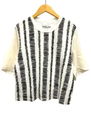 3.1 フィリップリム 3.1 phillip lim Ｔシャツ カットソー クルーネック コットン シルク 総柄 半袖 XS 白 ホワイト 黒 ブラックのサムネイル