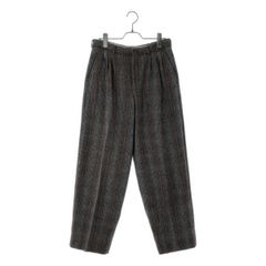 PAPAS / パパス | ウール チェック 3タック ワイドスラックス | M | ブラウン | メンズ