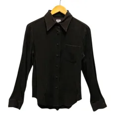 アルマーニ ジーンズ ARMANI JEANS シャツ カジュアルシャツ ストレッチ 無地 長袖 34 茶 ブラウンのサムネイル