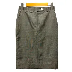 キトン Kiton スカート タイト ウール バックスリット ステッチ ひざ丈 38 グレーのサムネイル