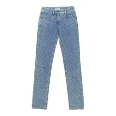 ☆シャネル パンツ マトラッセ ココマークボタン デニム P44333V32798 34サイズ コットン キルティング ロゴ ライトブルー CHANELのサムネイル