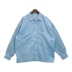 C.E シーイー コーデュロイ ワーク シャツ 長袖 オープンカラー BLEACHED CORD OPEN SHIRT メンズ Lサイズ ブルー トップス DM19948■のサムネイル