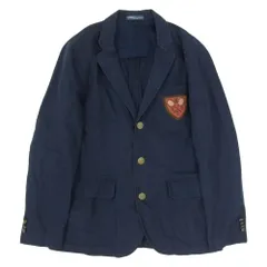 POLO RALPH LAUREN ポロ・ラルフローレン MNBLOTM5I00052 90s 00s エンブレム 刺繍  コットン リネン 紺ブレ ブレザー ジャケット ネイビー系 42【中古】のサムネイル