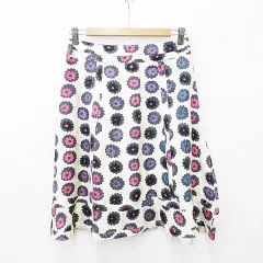 マークバイマークジェイコブス MARC by MARC JACOBS スカート フレアースカート ひざ丈 総柄 プリント 切替 絹 ベージュ 黒 ピンク 紫 青 ブラック パープル ブルー 4のサムネイル