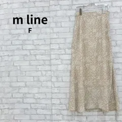m line 小花柄フレアロングスカート ベージュ 古着のサムネイル
