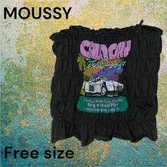 08030　MOUSSY　マウジー　スポーツカーグラフィック フリル裾キャミトップス　ブラック　黒色　フリーサイズのサムネイル