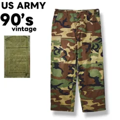 90s ヴィンテージ US ARMY アメリカ軍 米軍 コットン x ナイロン 50／50 リップストップ BDU カーゴ パンツ LAJAS INDUSTRIES INC L相当 迷彩柄 96年製 放出品 メンズのサムネイル