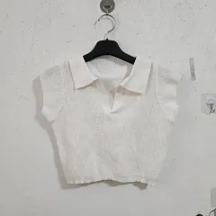 白 半袖ニットのサムネイル