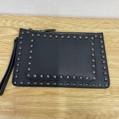 FARA JCロゴ クラッチバッグ ブラック レザー スタッズ - メルカリ