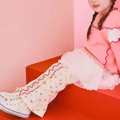【新作】p.premier イロチ買いしたい総柄フレアパンツ ローズピンク 80～120㎝ 子供服 フレアパンツ P420026のサムネイル