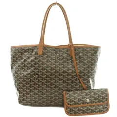 ゴヤール GOYARD サンルイPM トートバッグ ハンドバッグ キャンバス 総柄 ロゴ ヘリンボーン柄 ポーチ付き 茶 ブラウン /BBのサムネイル