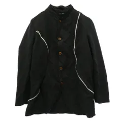 COMME des GARCONS コムデギャルソン FQ-J510 SHIRT シャツ エステル縮絨 ポリ縮 ジップ テーラード ジャケット ブラック系 S【中古】のサムネイル