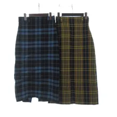 ザラ ZARA 2点 セット まとめ チェックスカート ロング イエロー ブルー マルチカラー  XS S ■OOMのサムネイル