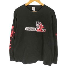 ユーズドフルギ USED古着 {{SEEN BETTER DAYS 666}} ロゴプリント クルーネック ロングスリーブTシャツ メンズ import：L