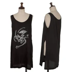 ヨウジヤマモト ファムYohji Yamamoto FEMME ドローイングアイプリントスリットタンクトップ 黒2のサムネイル