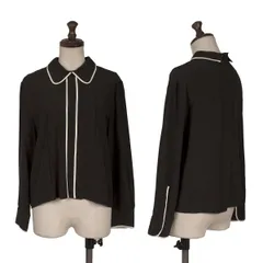 マルニMARNI シルクパイピングプリーツブラウス 黒40のサムネイル