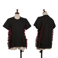 ノアール ケイ ニノミヤnoir kei ninomiya サイドフリル装飾Tシャツ 黒赤Mのサムネイル
