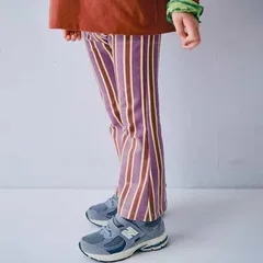 【新作】p.premier イロチ買いしたい総柄フレアパンツ パープル 80～120㎝ 子供服 フレアパンツ P420026のサムネイル